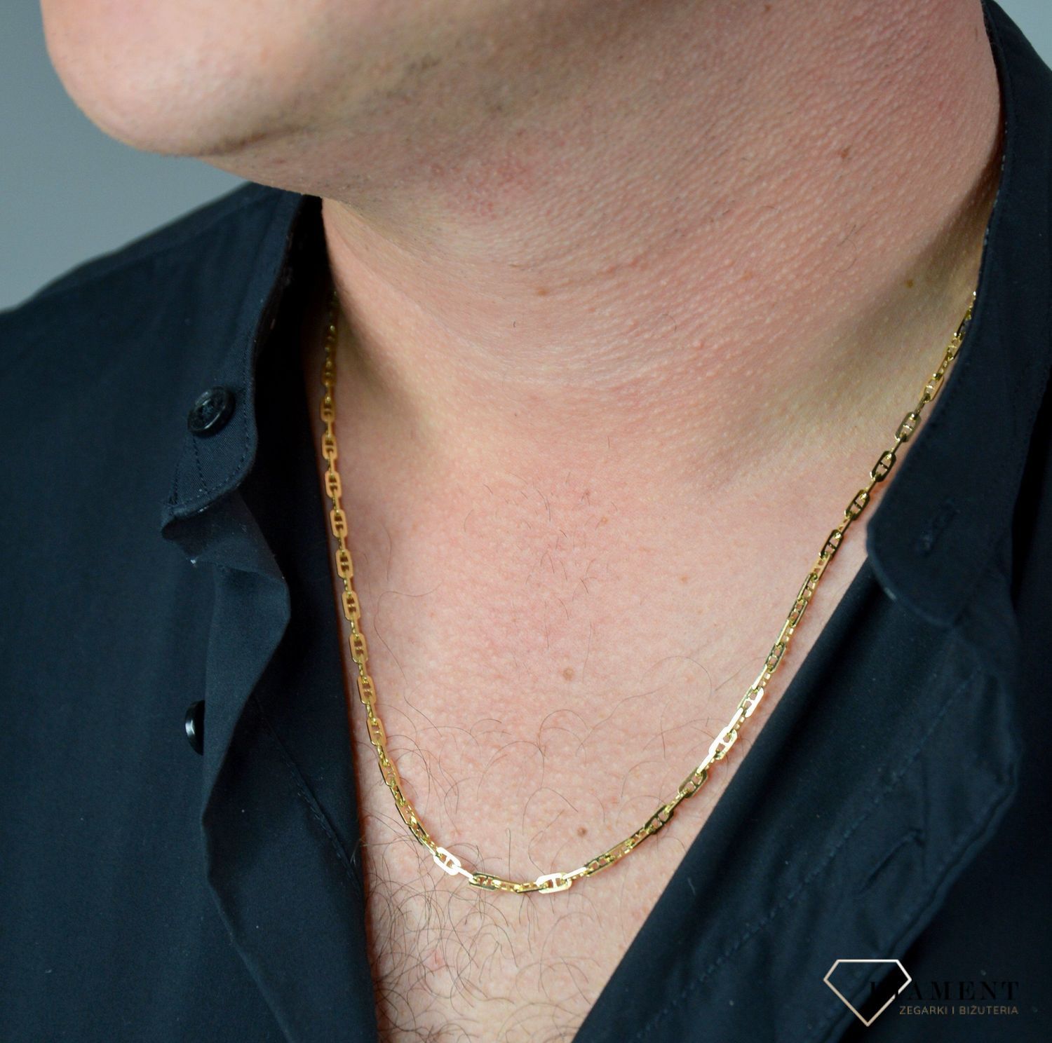 Złoty łańcuszek 585 o szerokości 3 mm DIA-LAN-1240-585 3mm.jpg